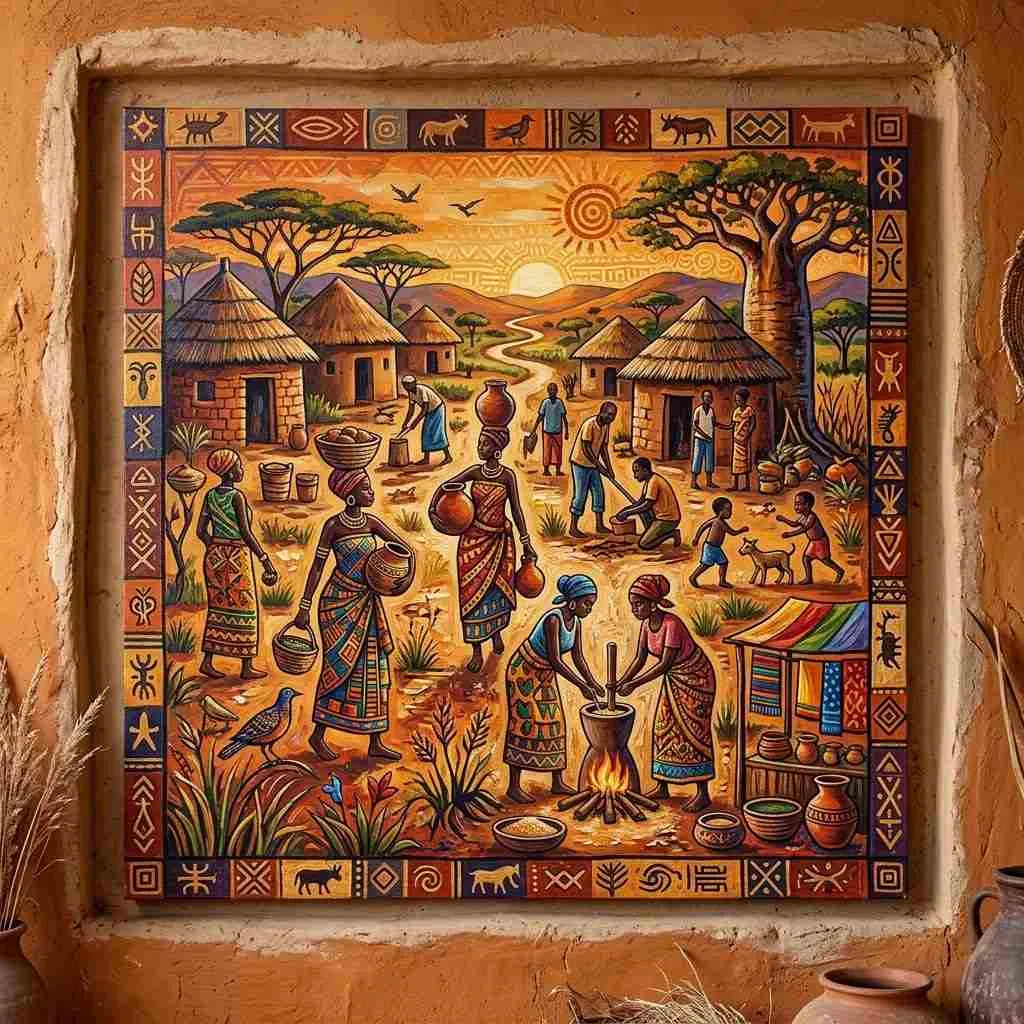 Handpainted African Wall Art