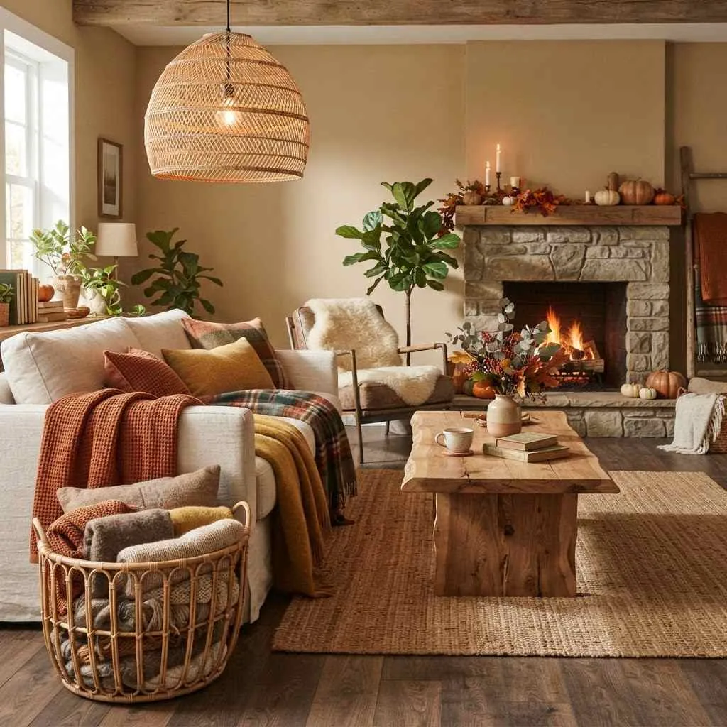 11. Incorporate Wood and Rattan Textures