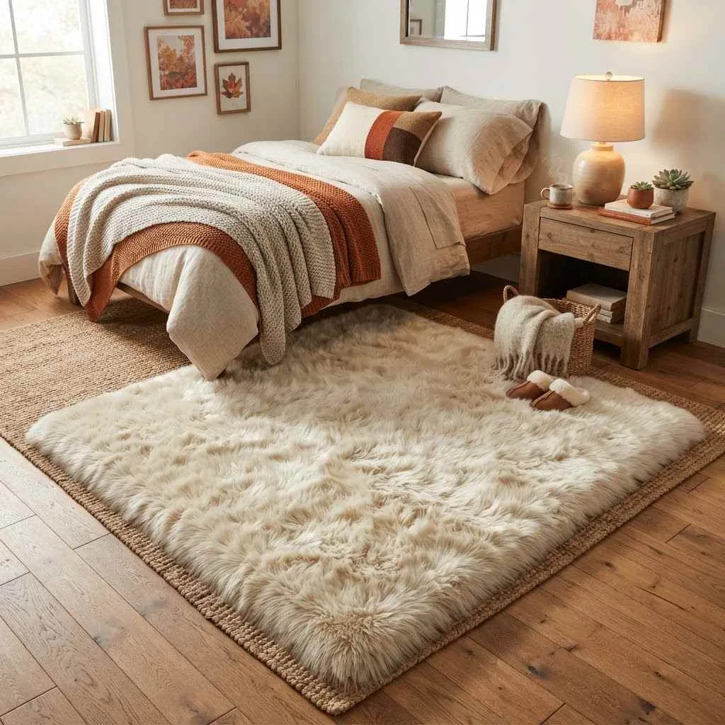 5. Introduce a Faux Fur Area Rug