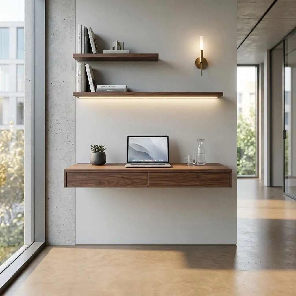 14 Reception Desk Design Ideas That'll Make a Killer First Impression 2 1. Minimalist Floating Desk