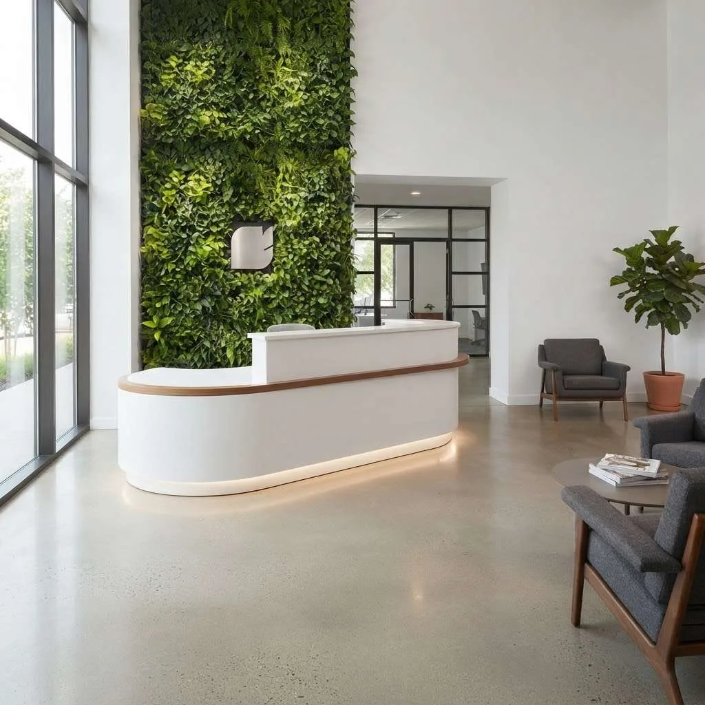 14 Reception Desk Design Ideas That'll Make a Killer First Impression 1 Reception Desk Design Ideas compressed