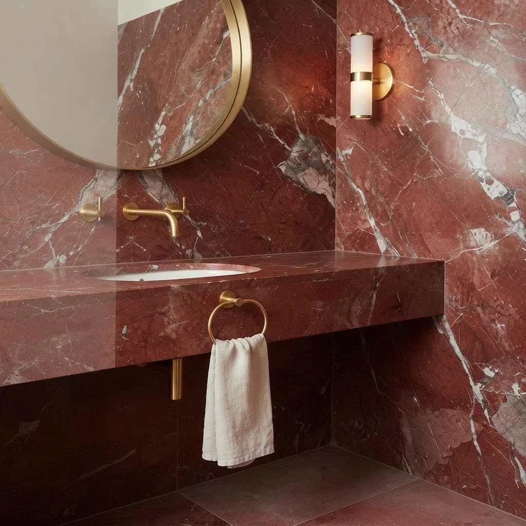 Red Marble Bathroom Ideas