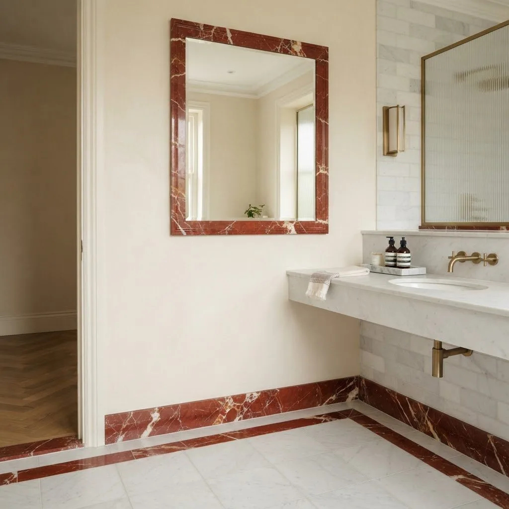 11. Red Marble Trim and Border Details