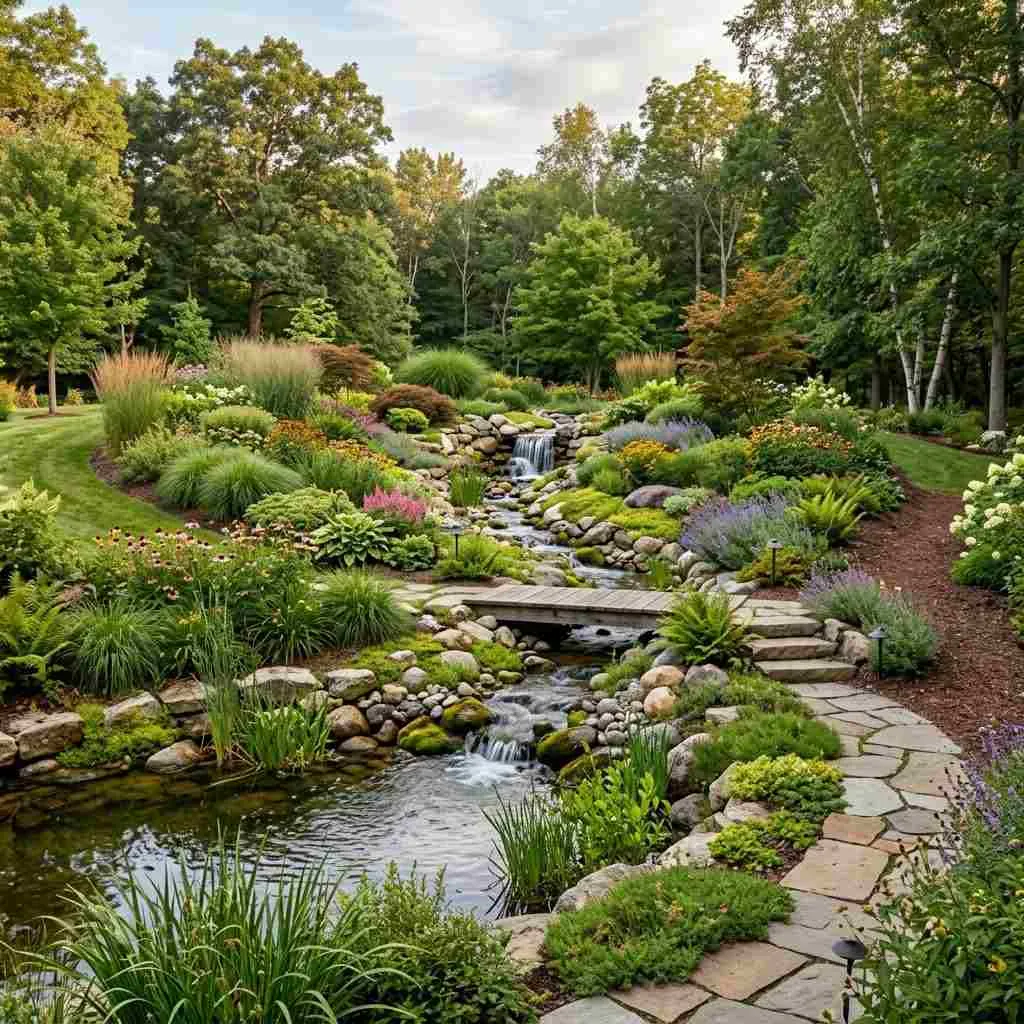 15 Luxury Backyard Design Ideas That'll Make Your Neighbors Jealous 16 Sculpted Landscape with Water Features