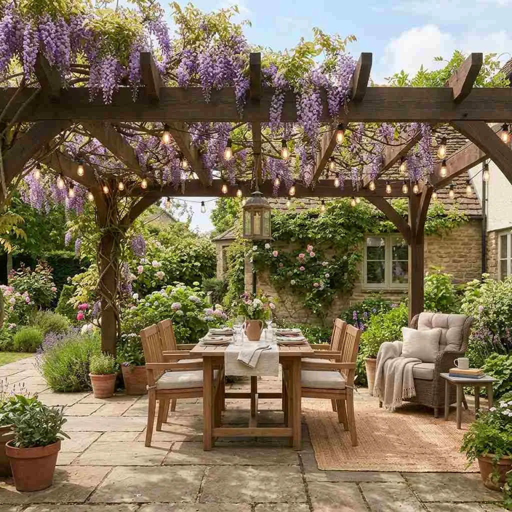 14 Outdoor Living Space Ideas That'll Make You Want to Move Outside 4 Shaded Pergola Retreat compressed