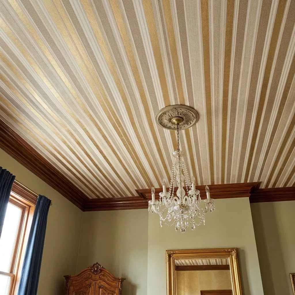 Wallpapered Stripe Ceilings