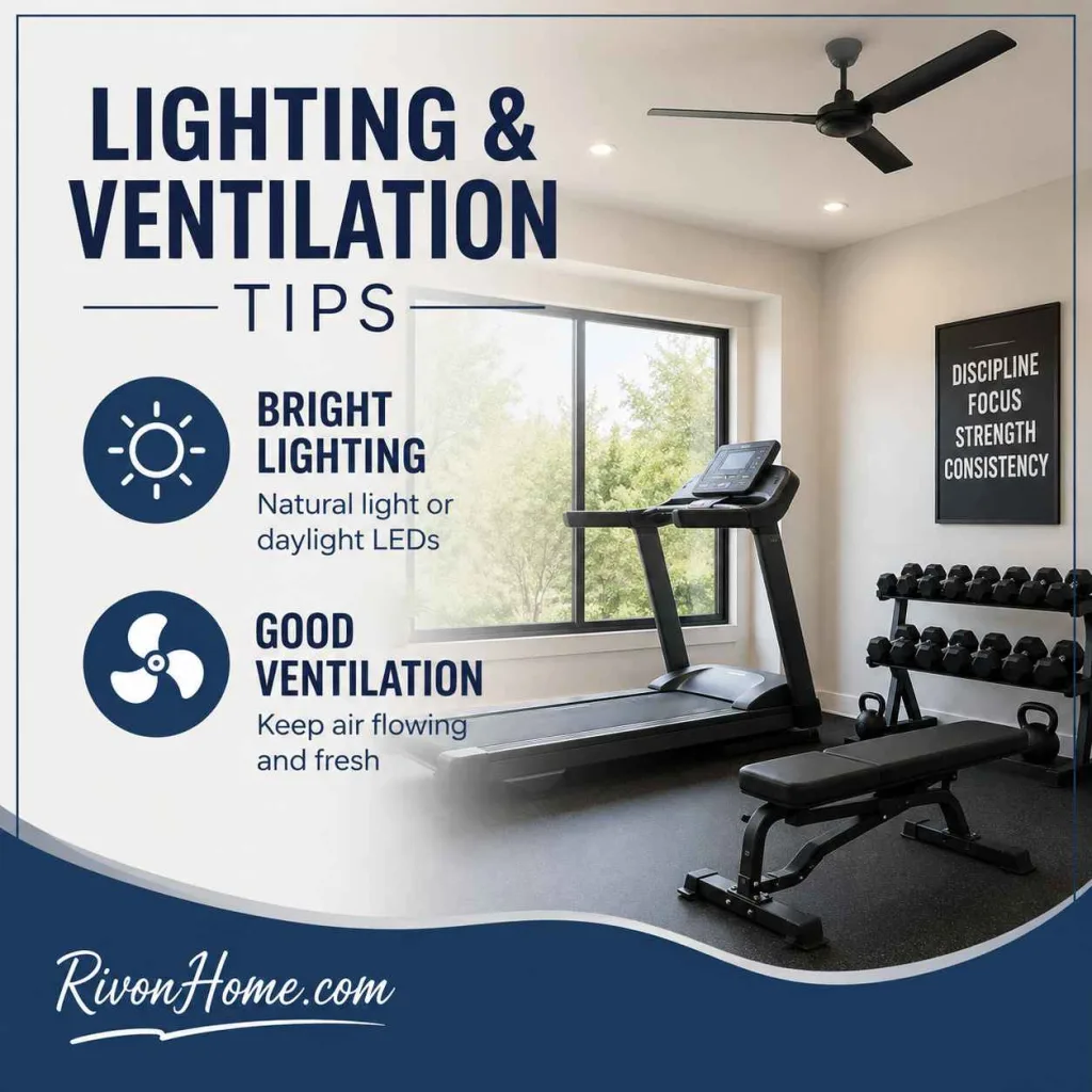 Home Gym Setup Ideas: A Simple Guide to Building Your Perfect Workout Space 7 Home Gym Setup Ideas Lighting and Ventilation Tips