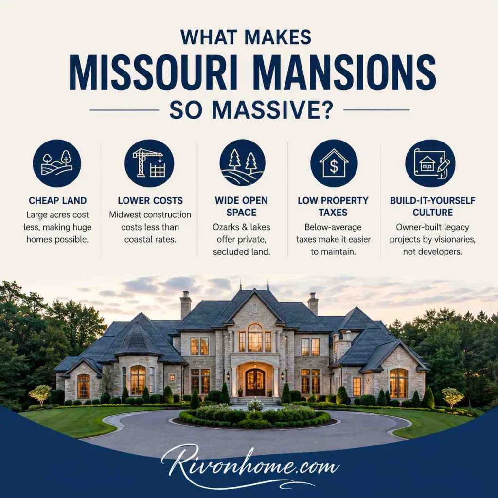Missouri's Largest Mansion: Top 6 Massive Homes Ranked by Size 10 What Makes These Missouri Mansions So Massive?