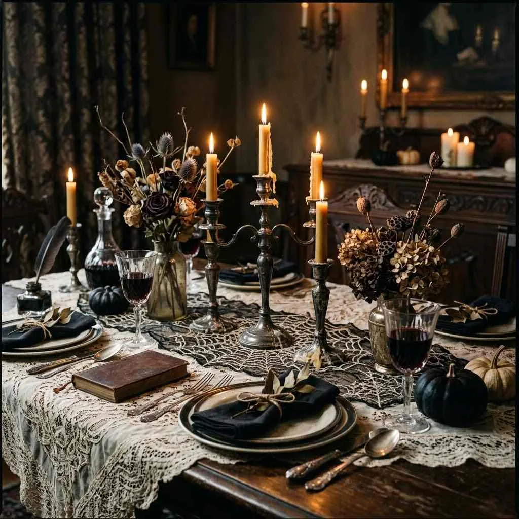 9. Antique Lace and Cobweb Table Runners