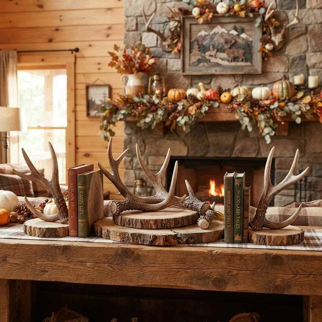 14 Rustic Fall Decor Ideas to Cozy Up Your Home This Season 11 Antler and Wood Accent Pieces