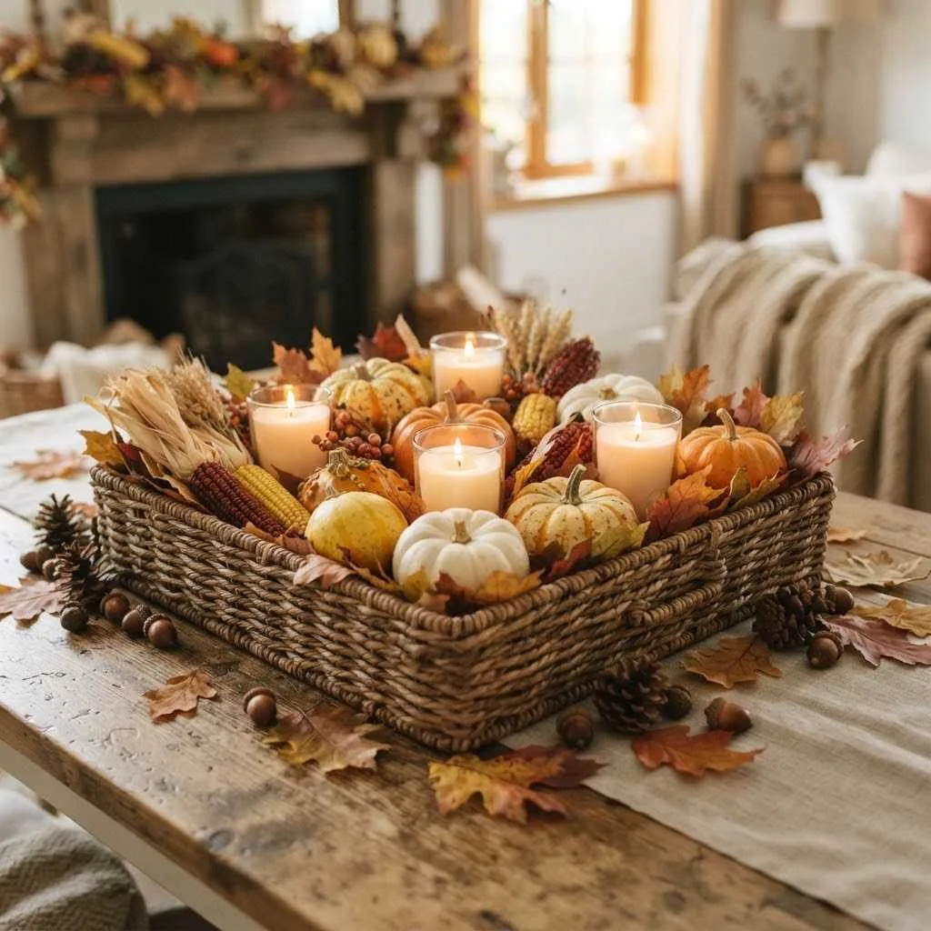 15 Spooktacular Halloween Table Centerpiece Ideas 6 Autumn Harvest Basket