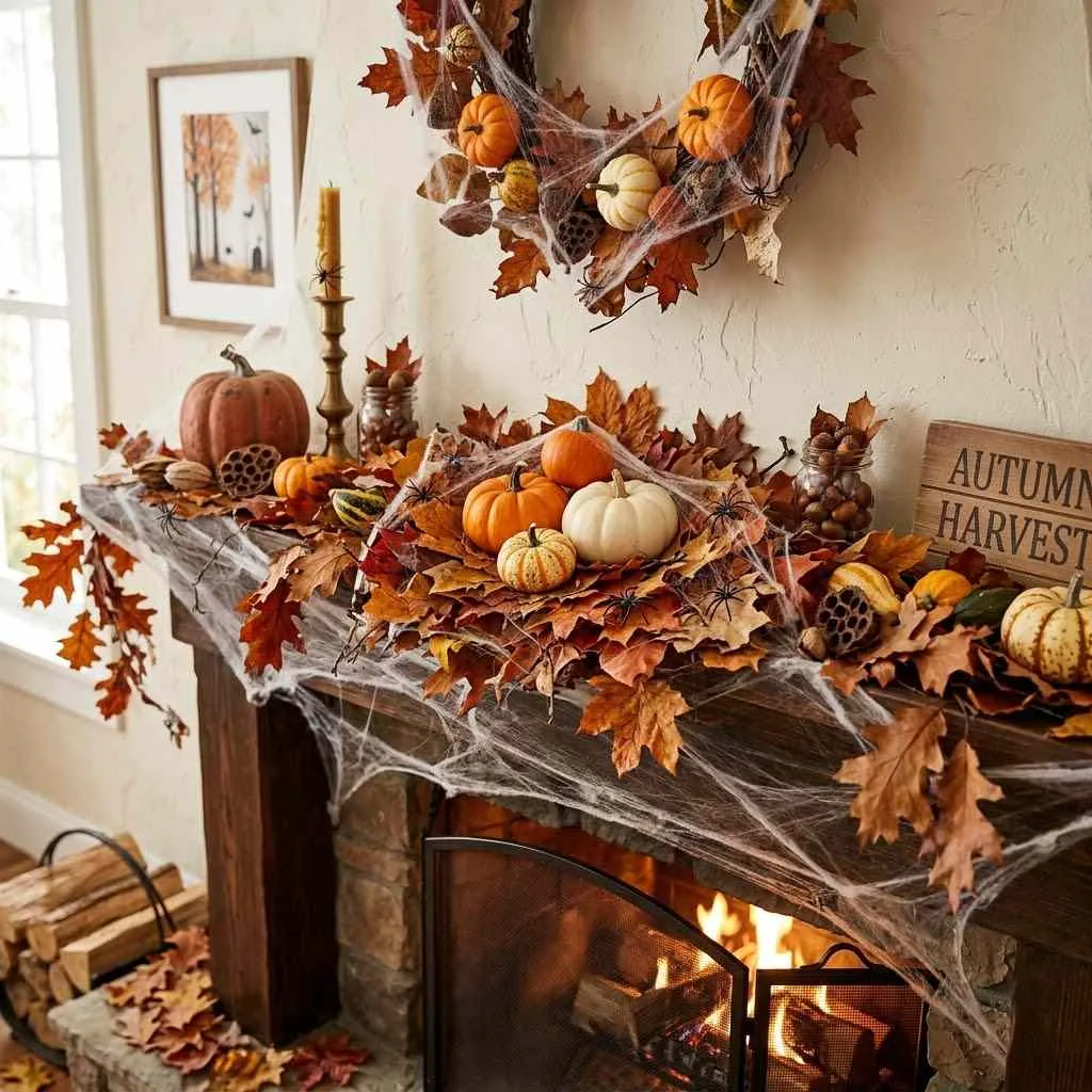 Autumn Leaves and Cobweb Combo