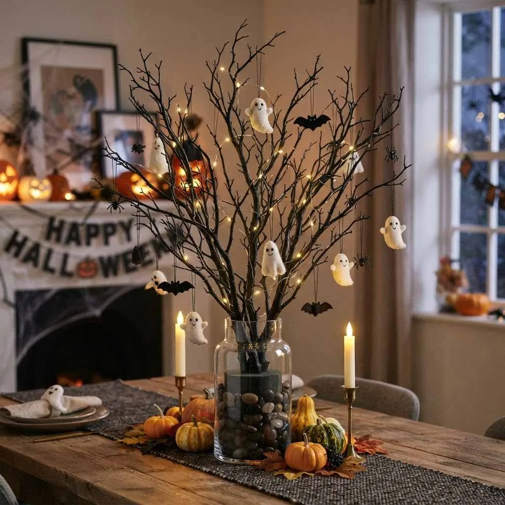 3. Black Branch Ghost Tree Centerpiece