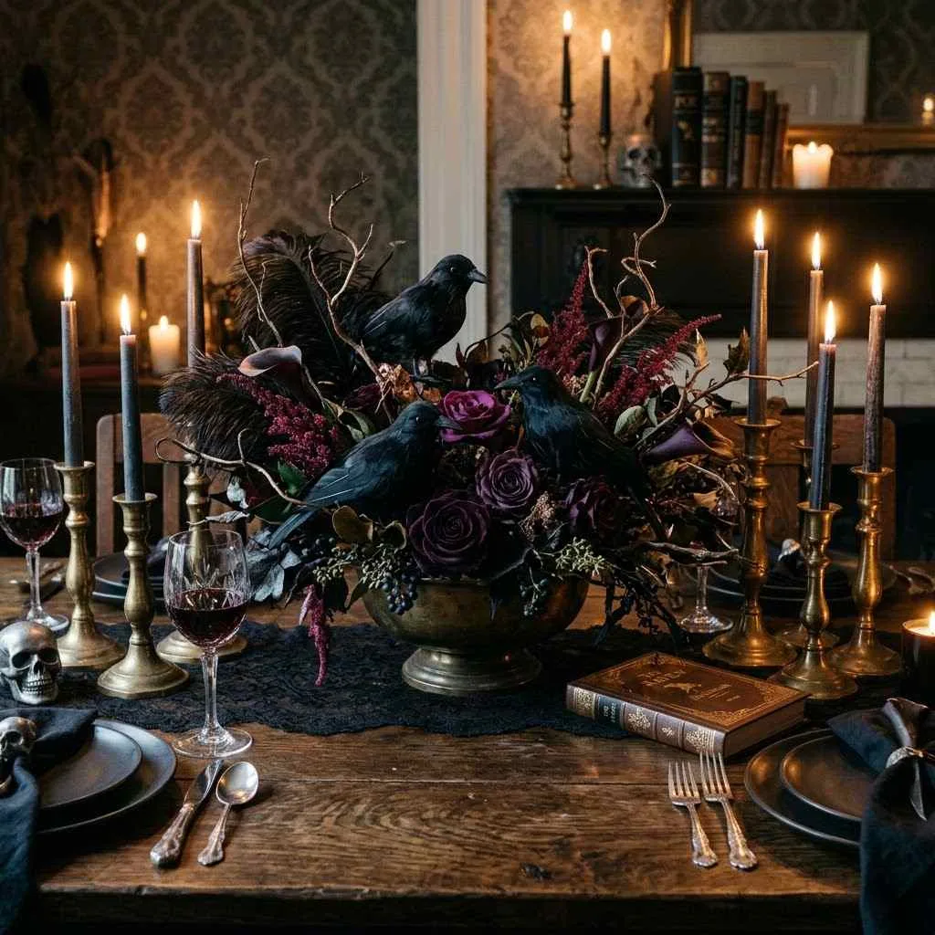 11. Black Feather and Crow Centerpiece