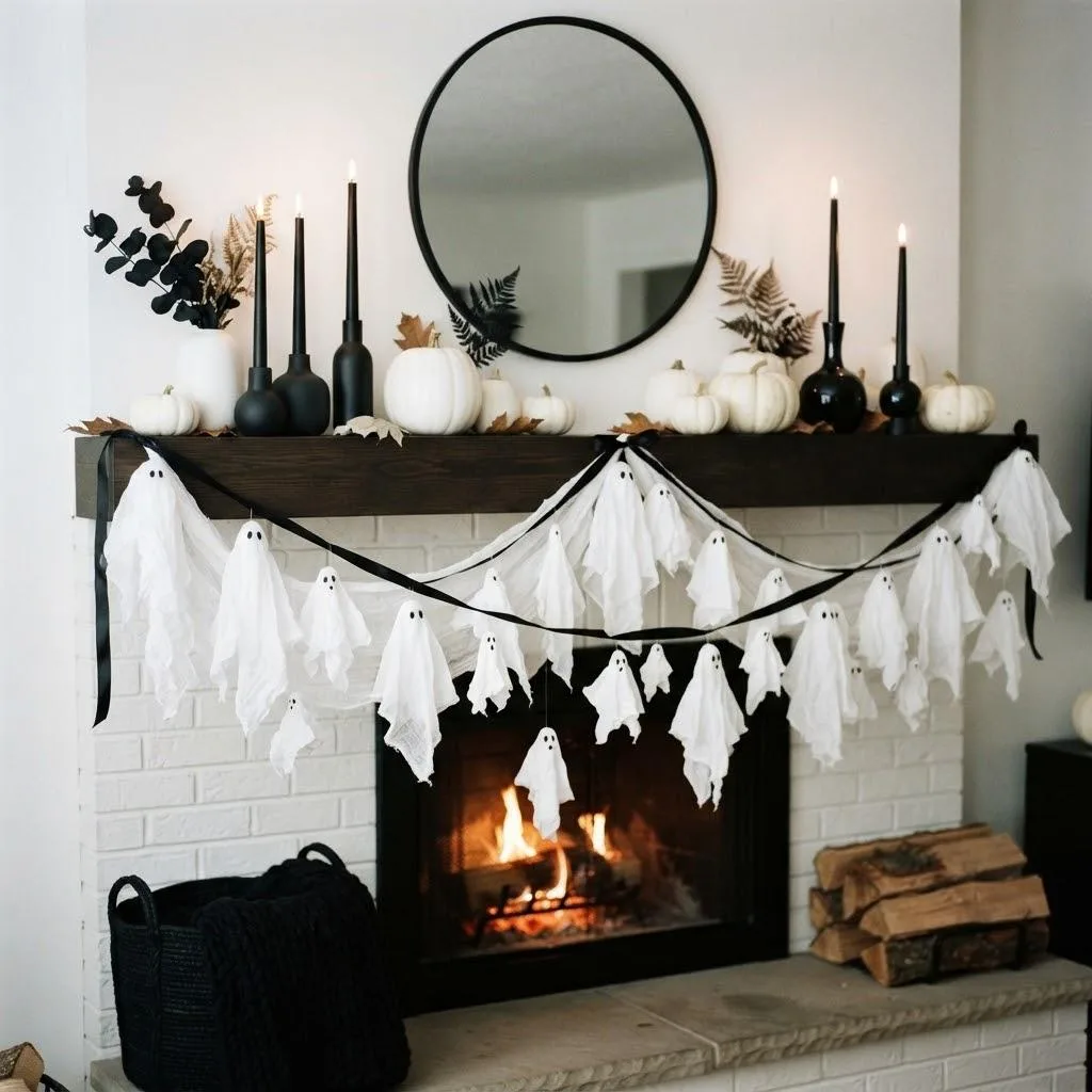 Black and White Ghost Garland