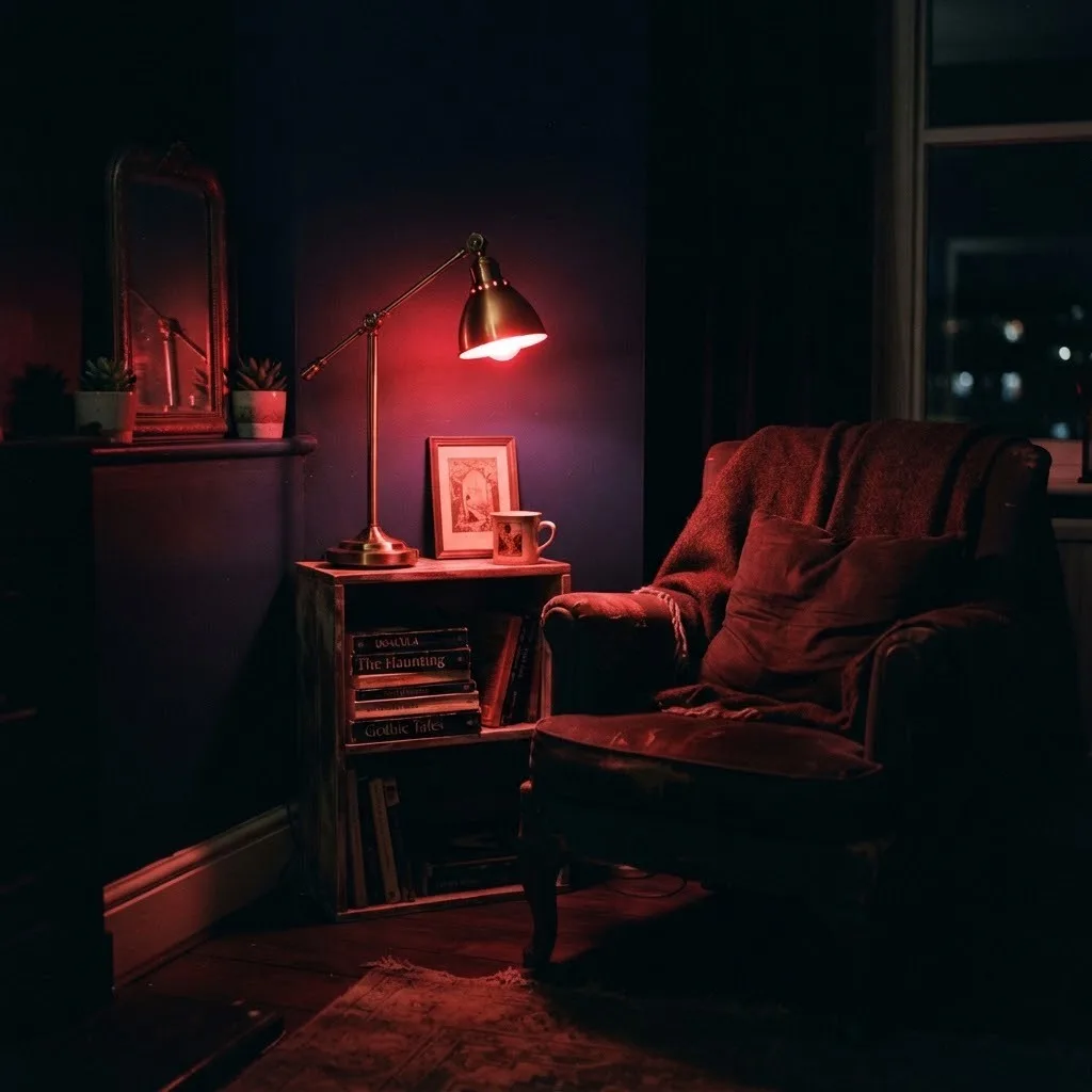 15 Spooky Bedroom Decor Ideas to Transform Your Space 16 15. Blood-Red Accent Lighting