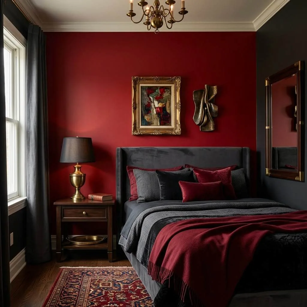Blood-Red Accent Walls