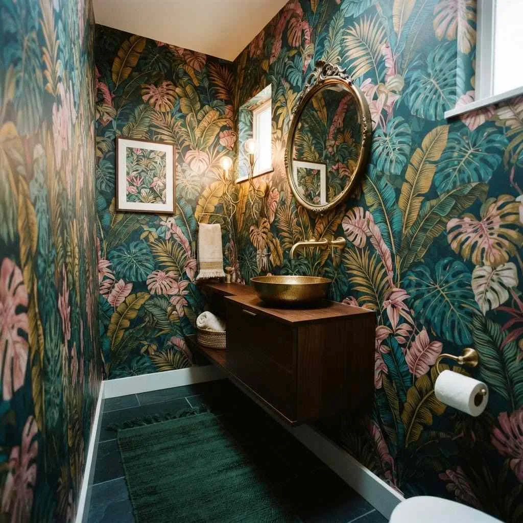 15 Fun Haus Decor Ideas to Transform Your Space 7 Bold Wallpaper in a Small Space compressed