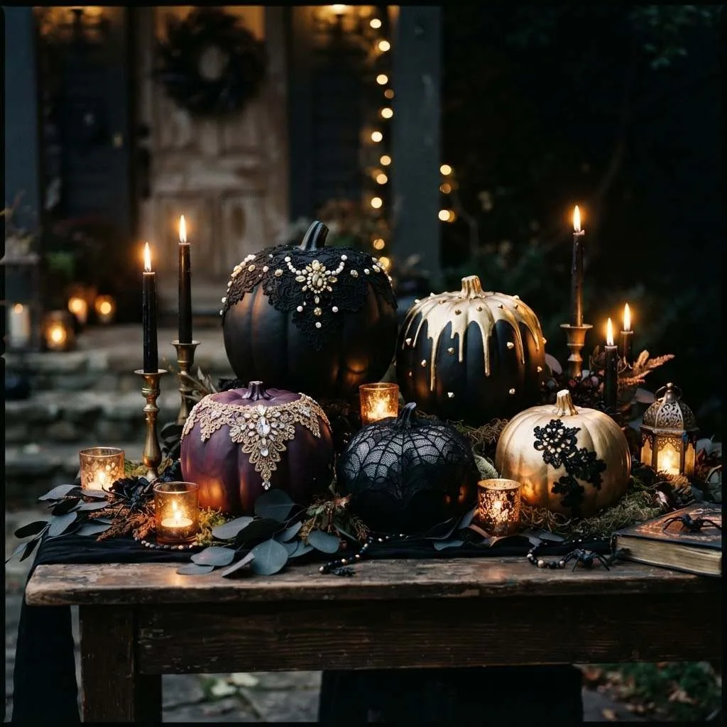 14 Gothic Halloween Decor Ideas to Transform Your Home This October 13 12. Candlelit Pumpkin Displays
