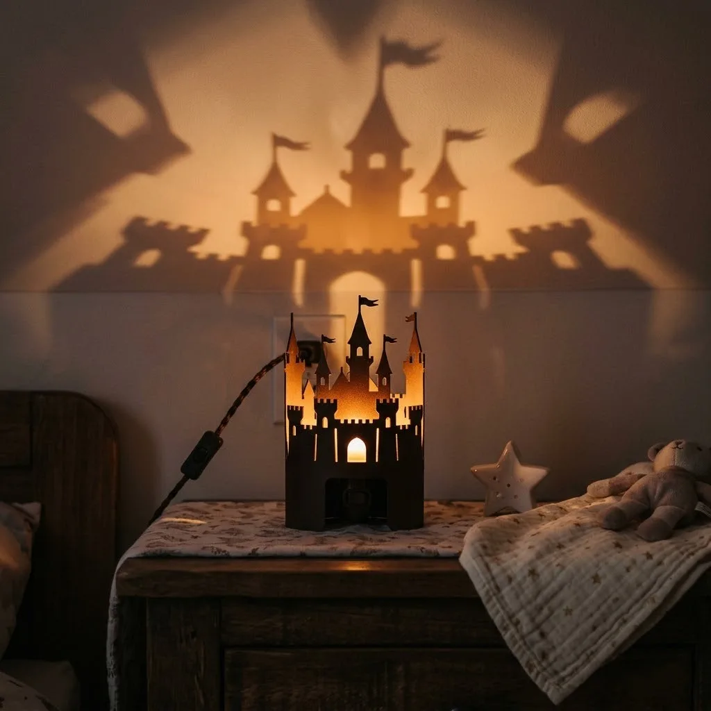 15 Halloween Nursery Decor Ideas: Castlecore & Circus Vibes Your Baby Will Love 10 9. Castle Silhouette Nightlight