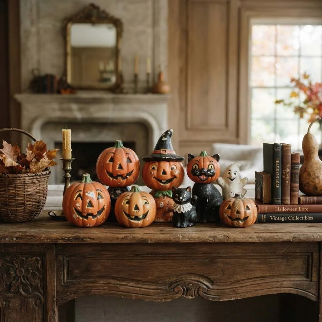 Chalkware Pumpkin Figurines