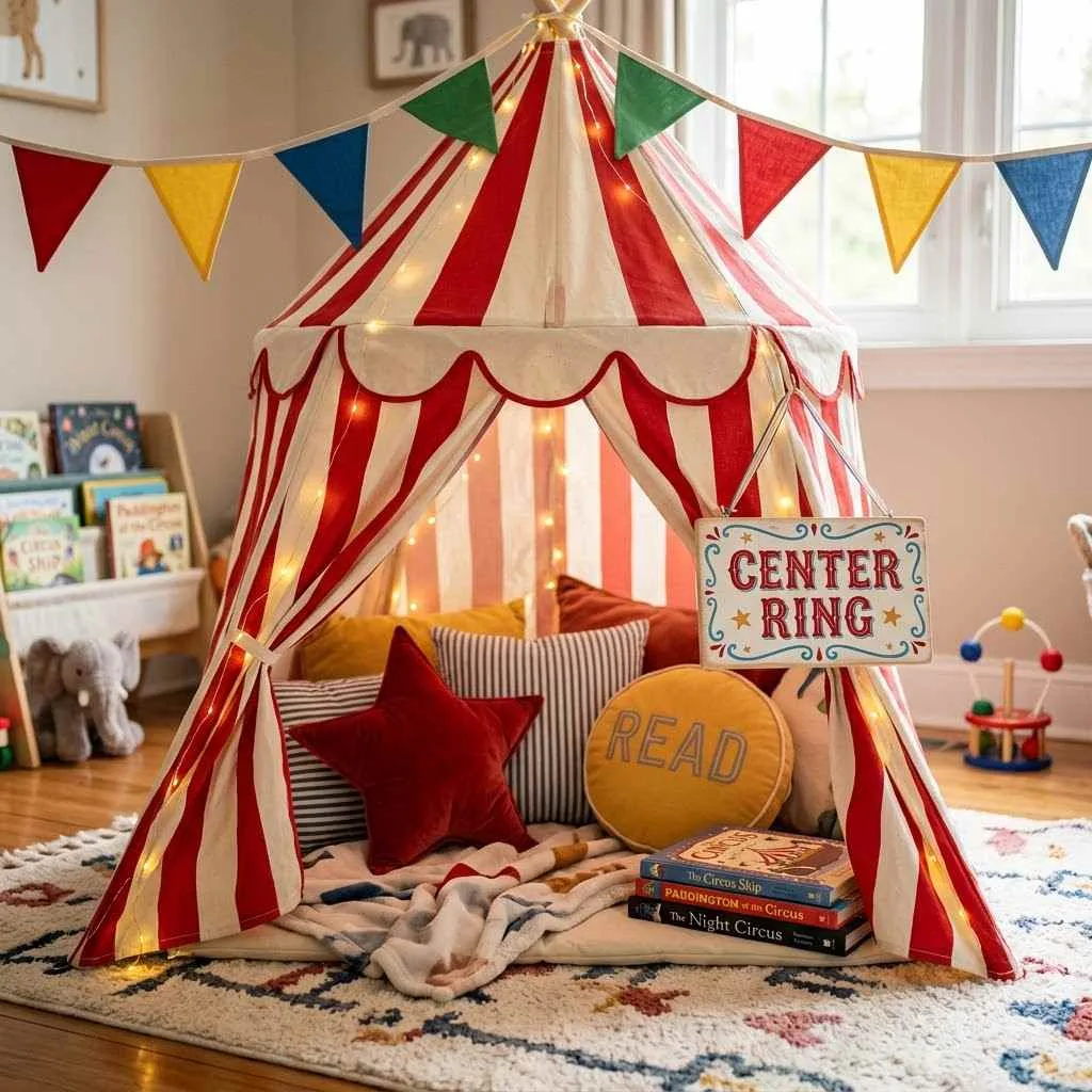 15 Circus Interior Decor Ideas Brings Magic Into Your Home 10 Circus Tent Reading Nook