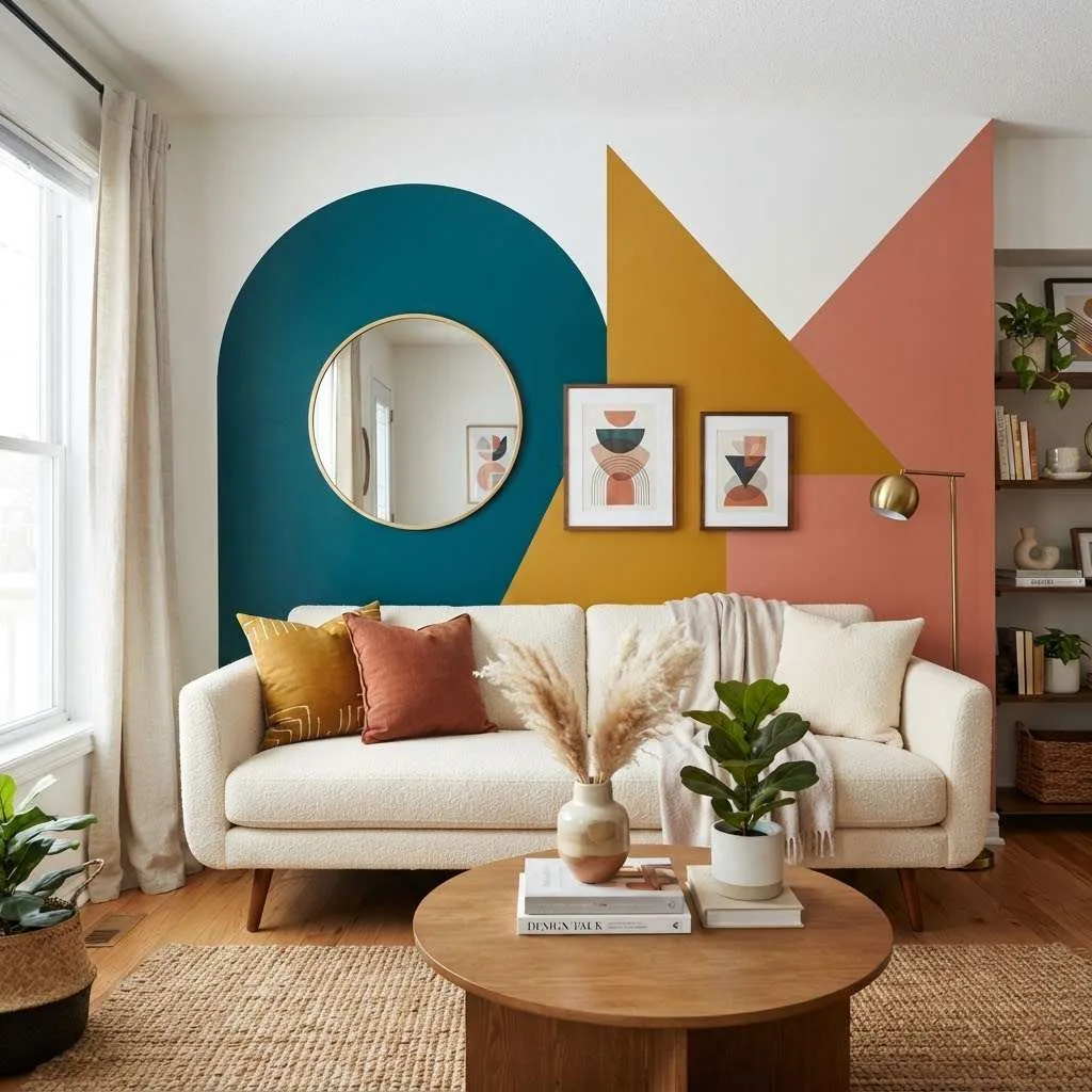 15 Fun Haus Decor Ideas to Transform Your Space 9 Color Blocked Accent Wall compressed