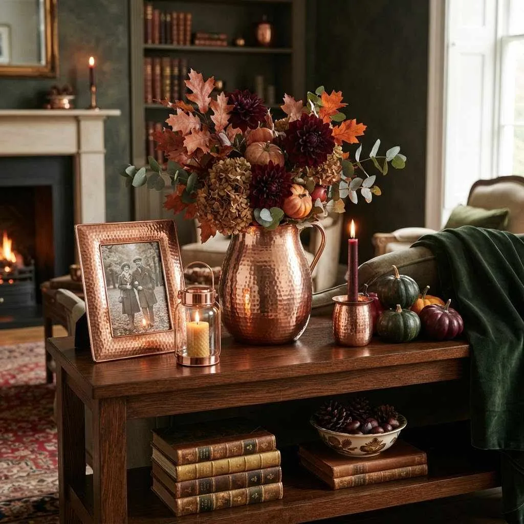 9. Copper Metallic Accents