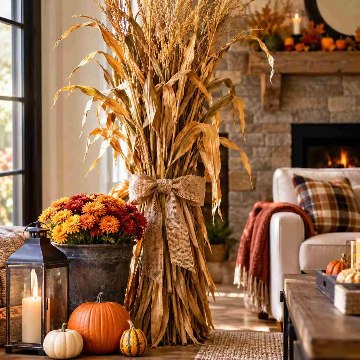 Corn Stalk Decor Ideas