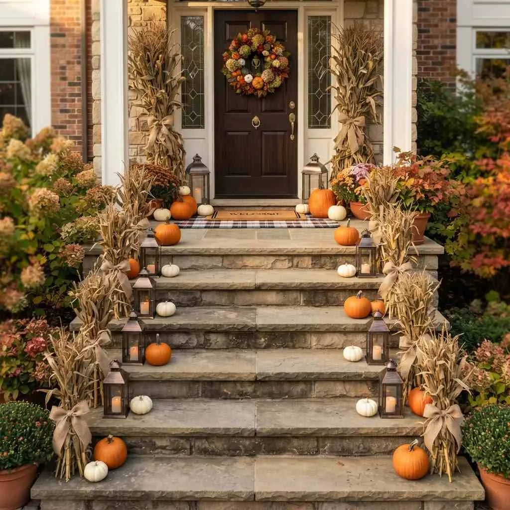 Corn Stalk Steps Display