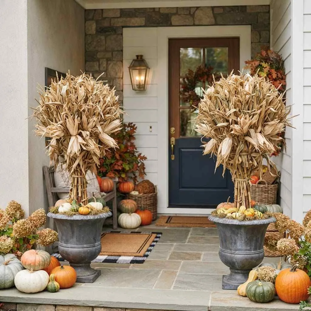 Corn Stalk Topiary Style Display