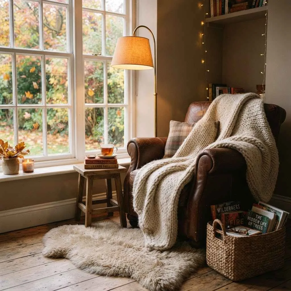 15 Fall Cabin Decor Ideas That'll Make You Never Want to Leave 10 9. Cozy Reading Nook