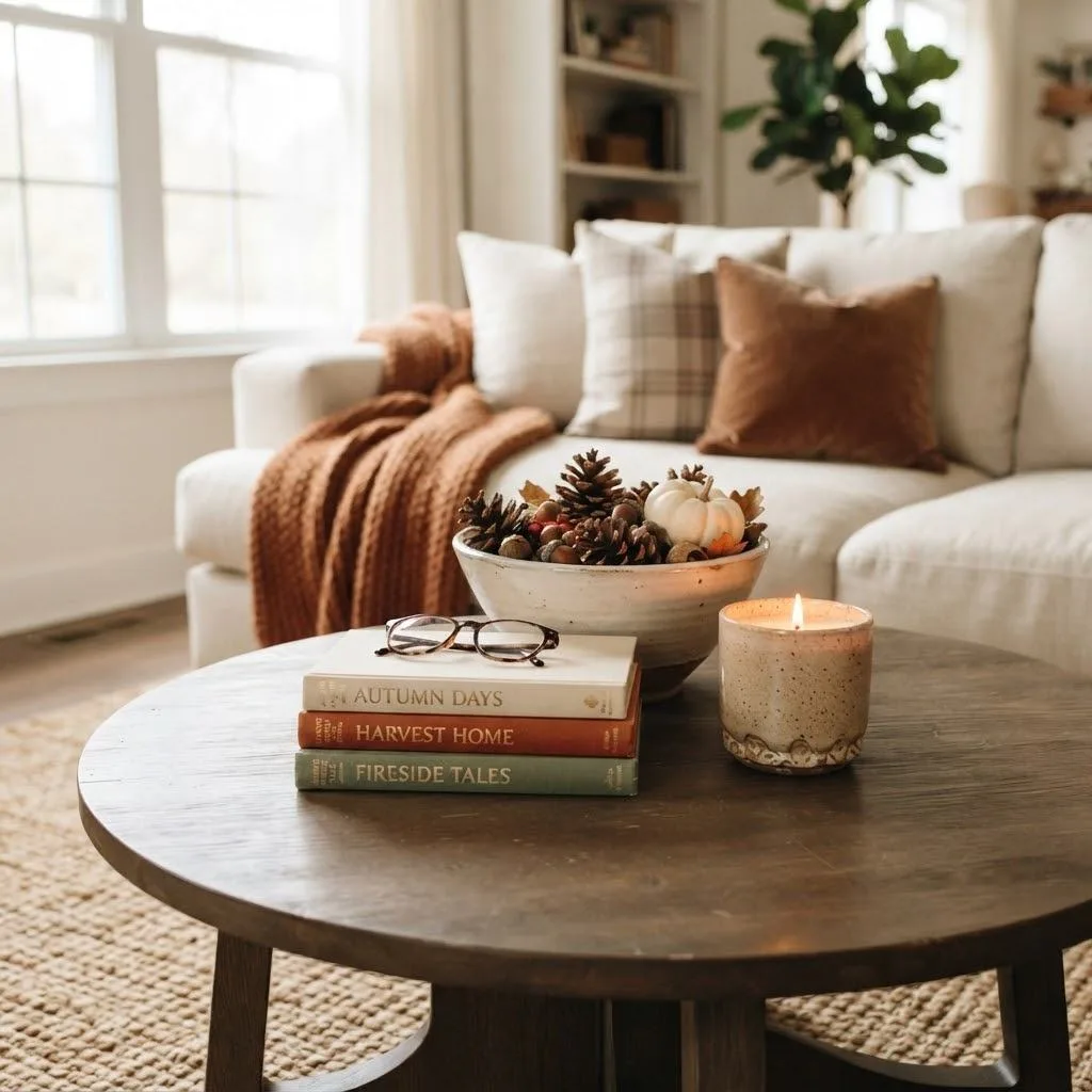 13. Curate a Cozy Coffee Table Vignette