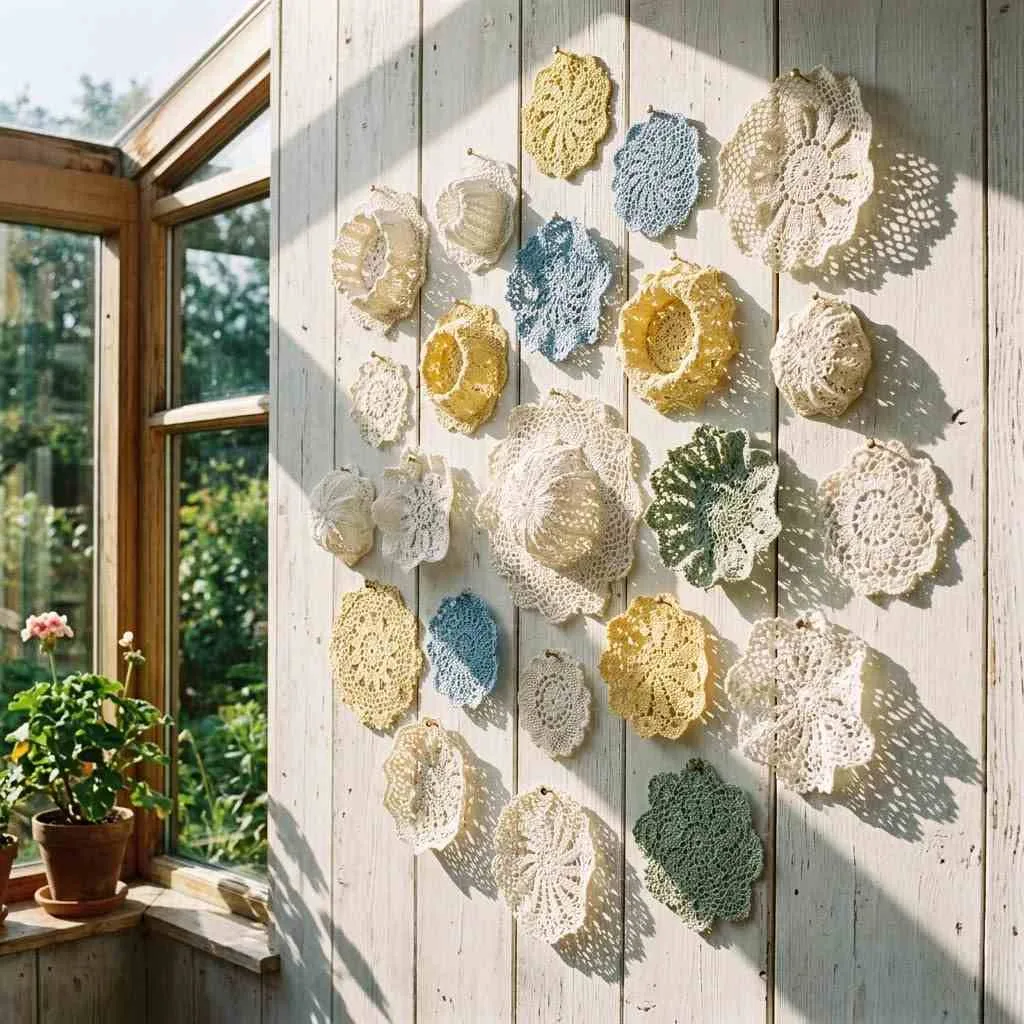 15 Doily Wall Decor Ideas That'll Make Your Space Feel So Much Cozier 11 10. Doily Sun Catcher Wall