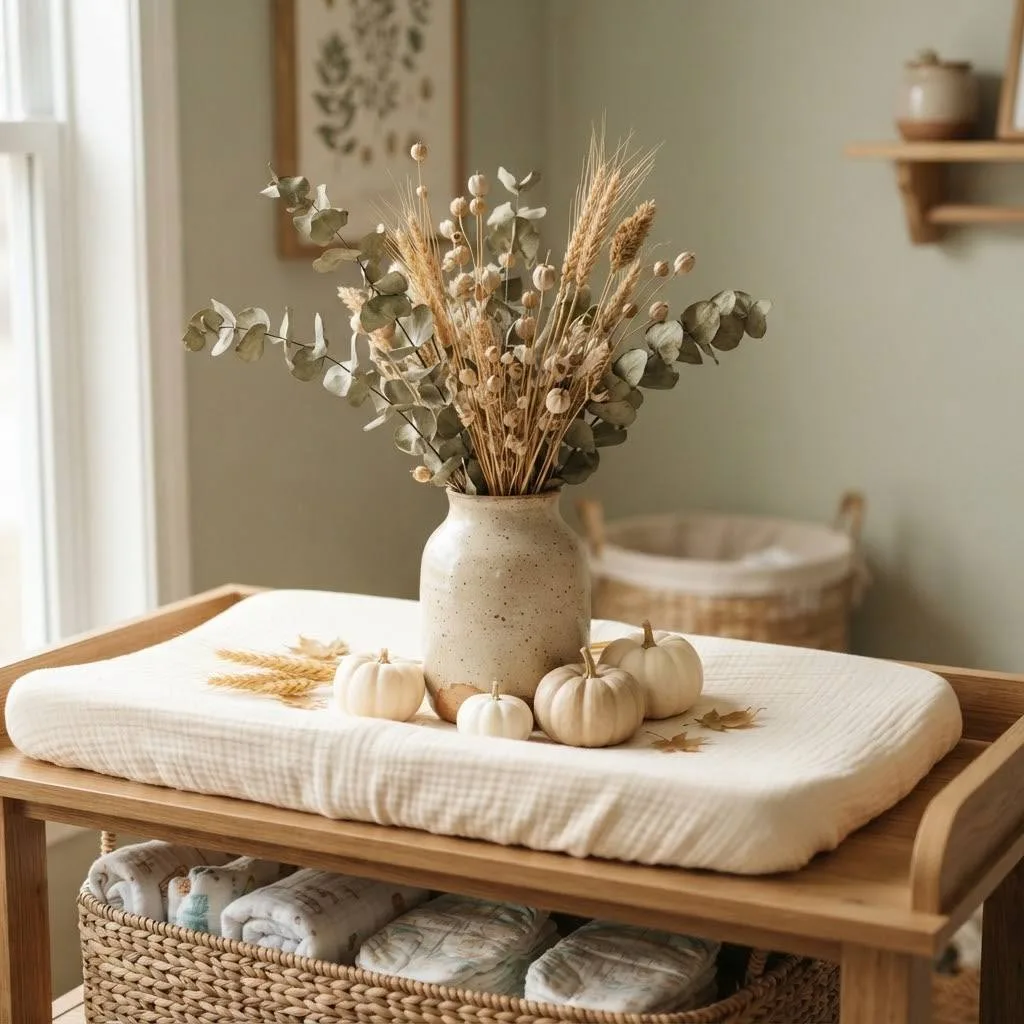 14 Halloween Nursery Neutral Decor Ideas You'll Love 10 Dried Botanical and Mini Pumpkin Centerpiece
