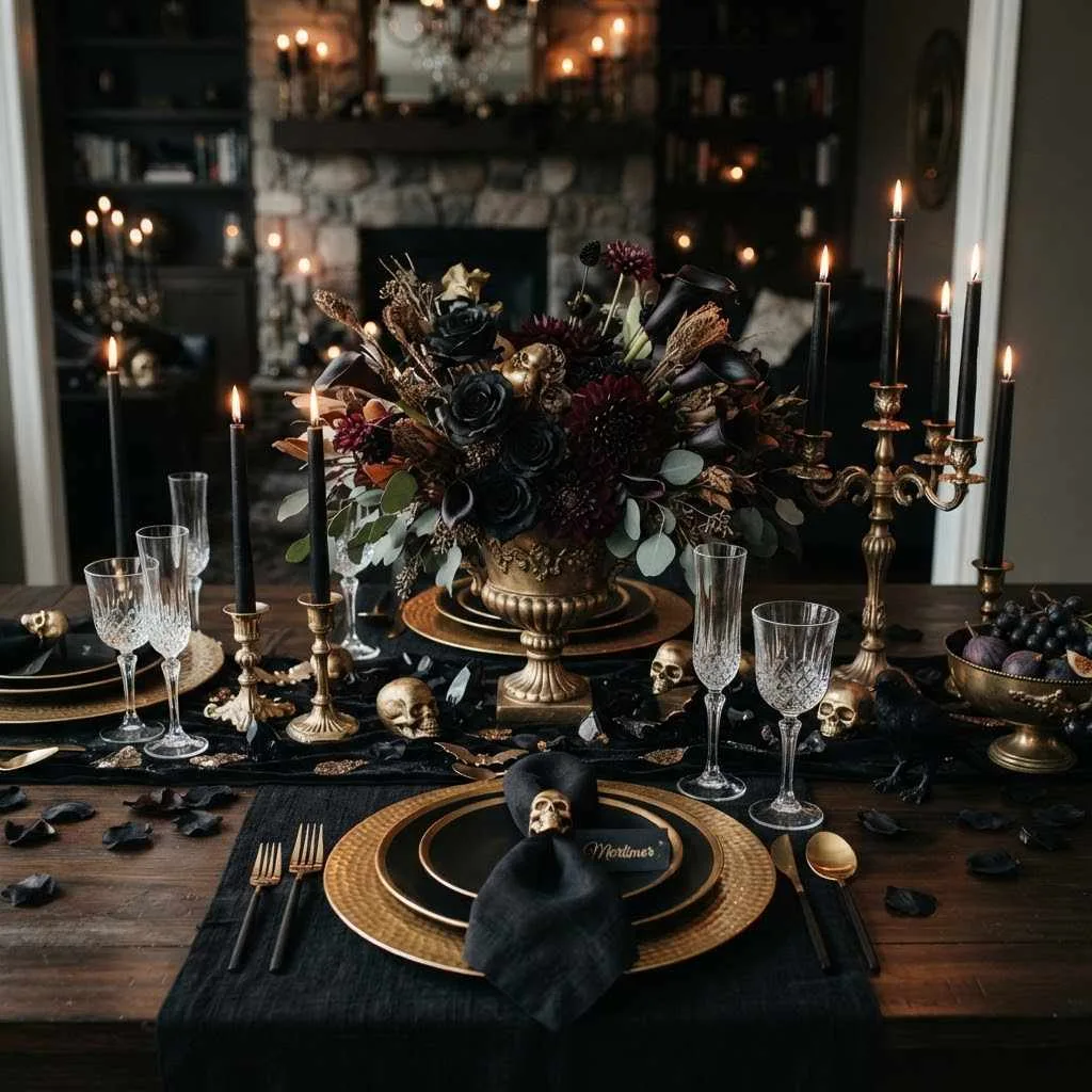 2. Elegant Black and Gold Glam