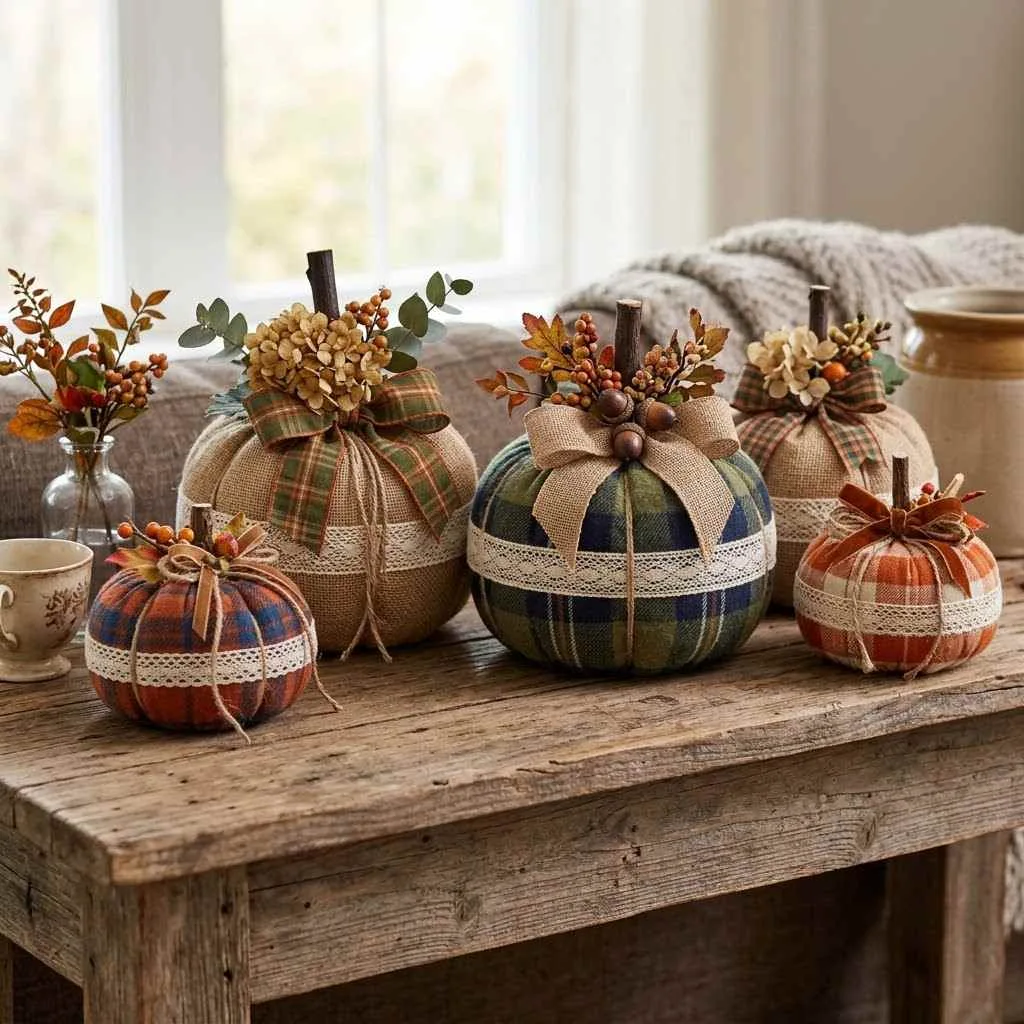 15 Pumpkin Decorating Ideas for 2026 You'll Want to Try Right Now 15 14. Fabric-Wrapped Pumpkins