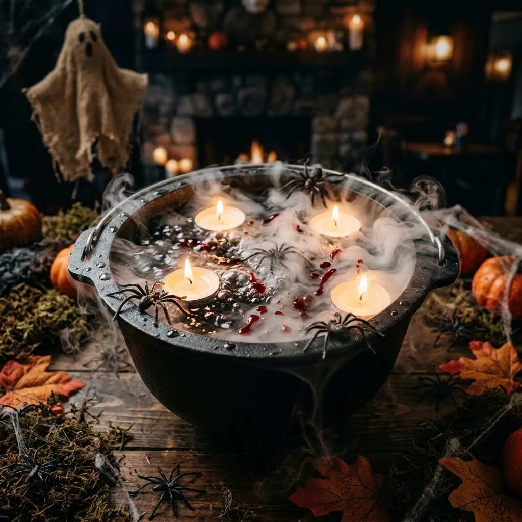 14 Halloween Lantern Ideas to Light Up Your Spooky Season 15 Floating Candle Cauldron Lanterns