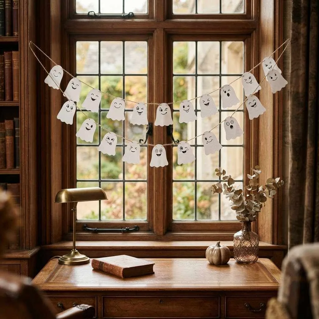 15 Halloween Classroom Decor Ideas That'll Make Your Room the Talk of the School! 3 Friendly Ghost Garland