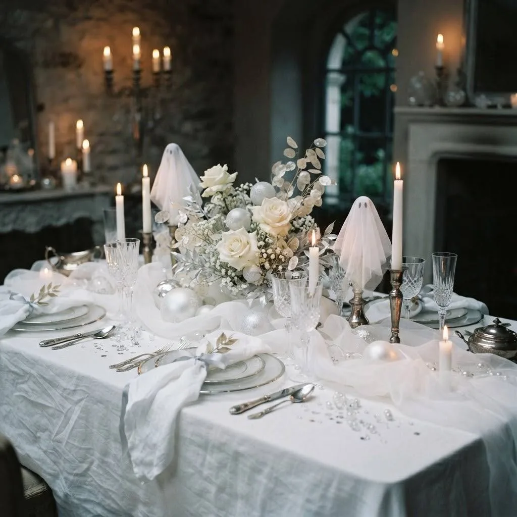 15. Ghostly White and Silver Table