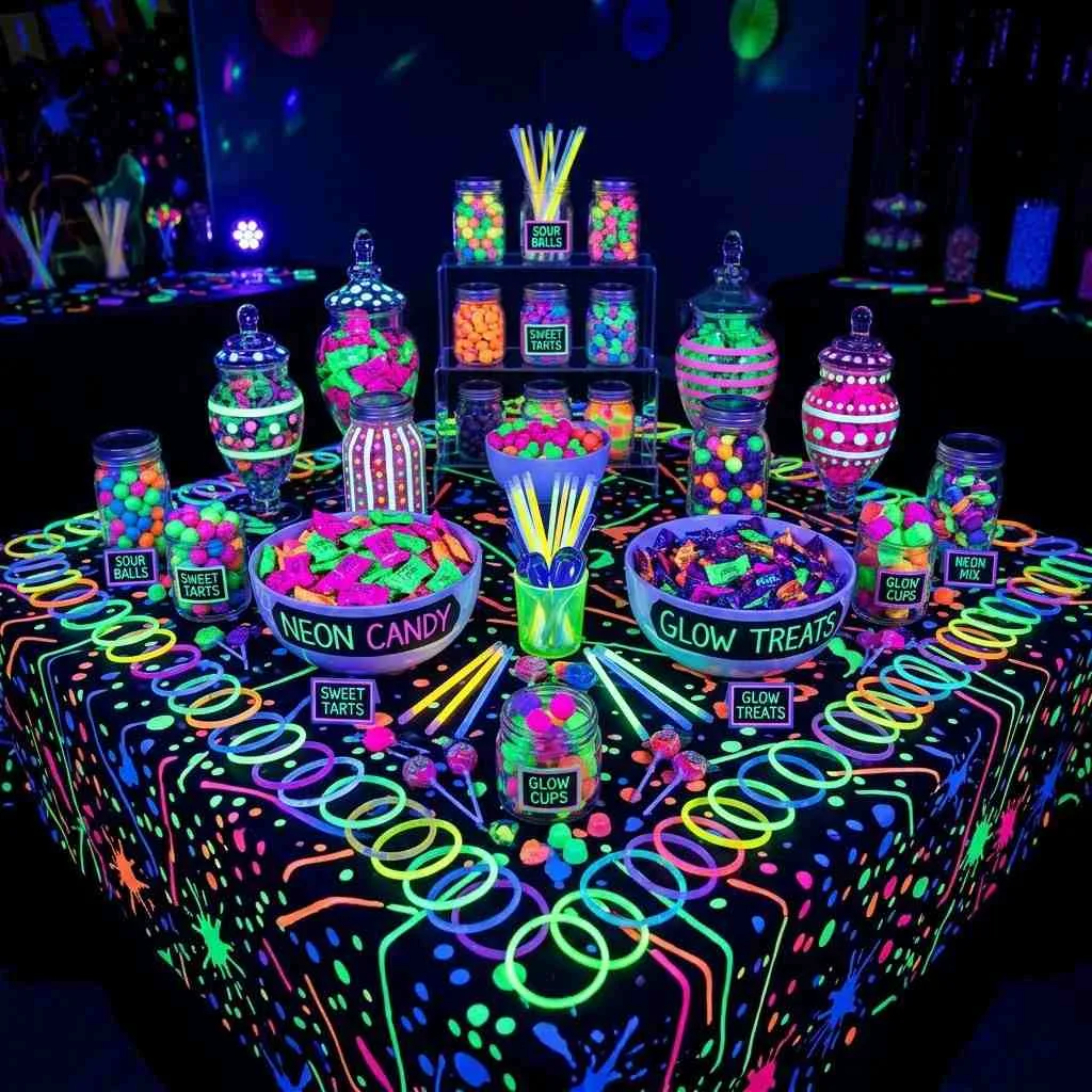 Glow-in-the-Dark Candy Table
