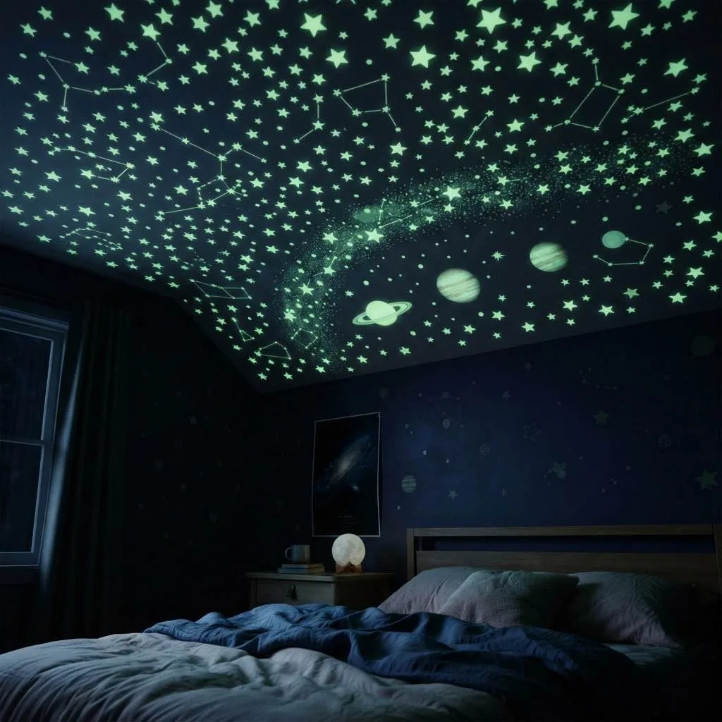 15 Celestial Decor Ideas for a Dreamy Home 2 Glow-in-the-Dark Star Ceiling