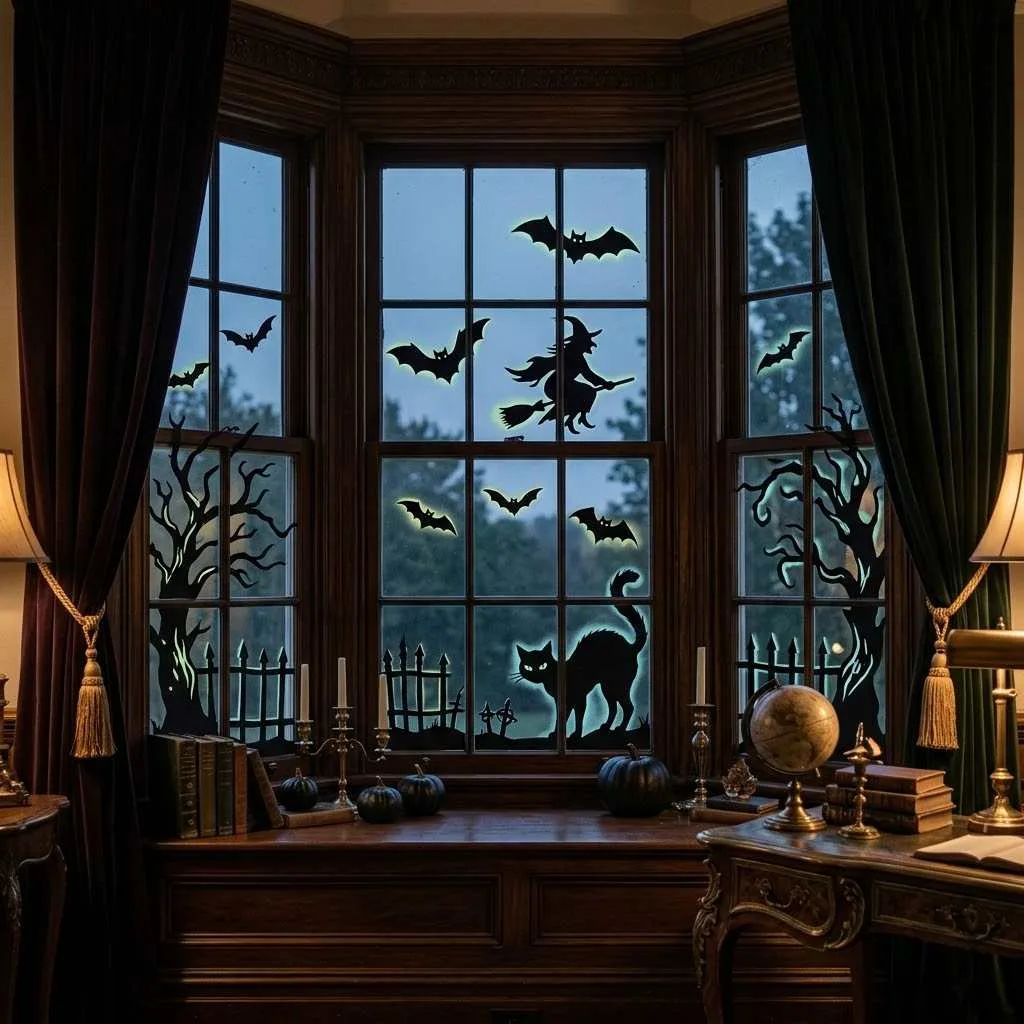 15 Halloween Classroom Decor Ideas That'll Make Your Room the Talk of the School! 6 Glow-in-the-Dark Window Silhouettes