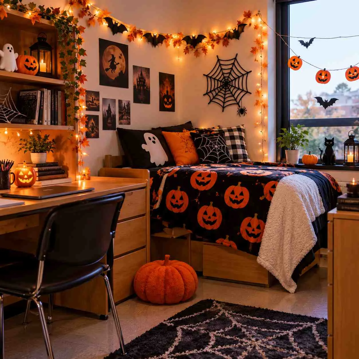 15 Halloween Dorm Room Decor Ideas That'll Make Your Room the Spookiest Spot on Campus 1 Halloween Dorm Room Decor Ideas