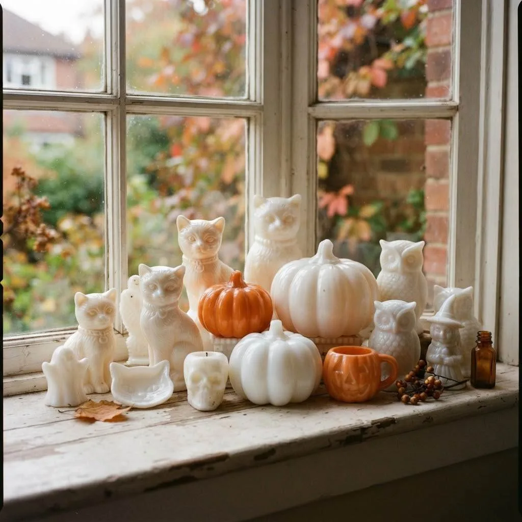 11. Halloween Milk Glass Collection