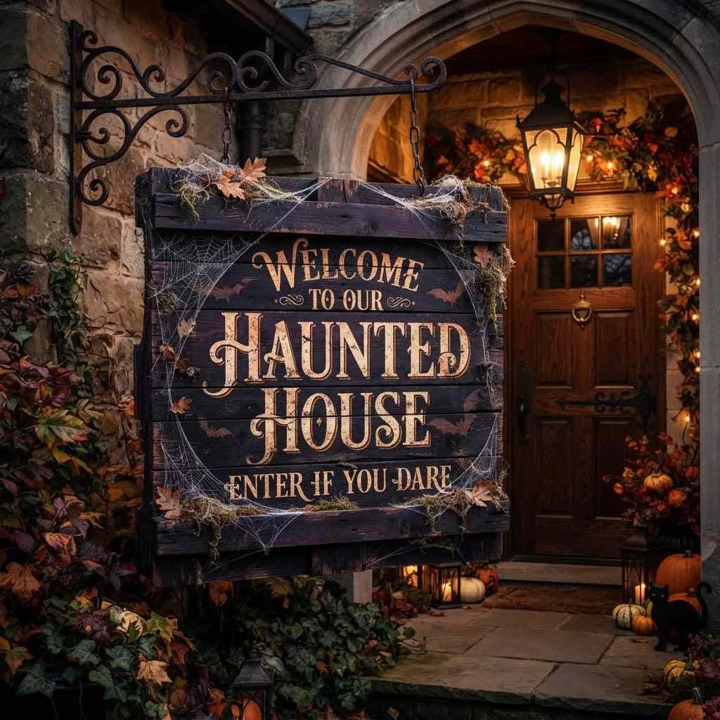 Halloween Sign DIY Ideas  Wooden Pallet Welcome Sign