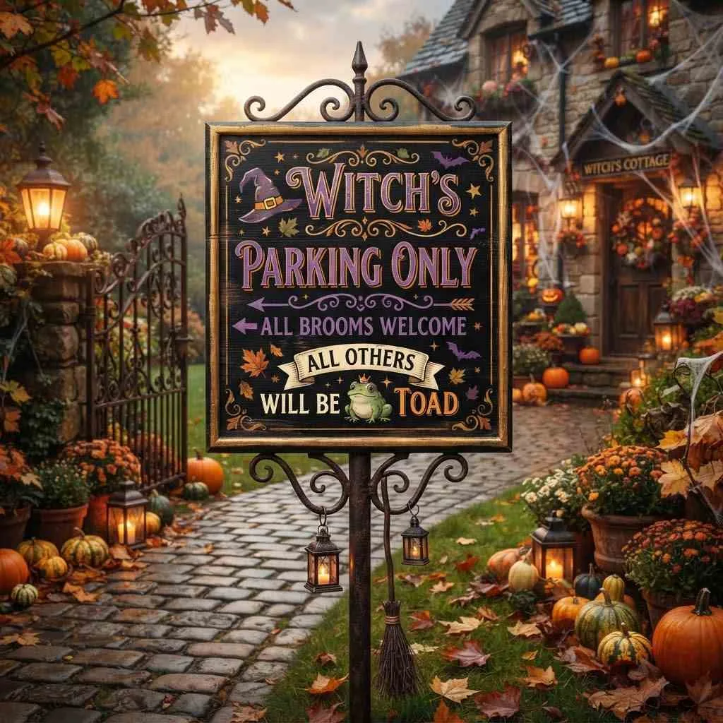 Witch's Parking Only Sign