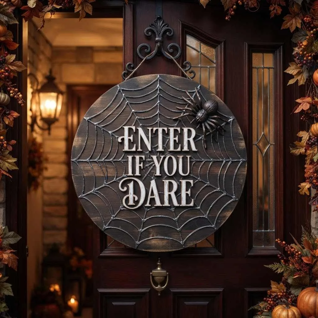 Spider Web Door Sign