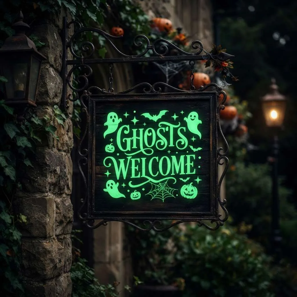 Glow-in-the-Dark Ghost Sign