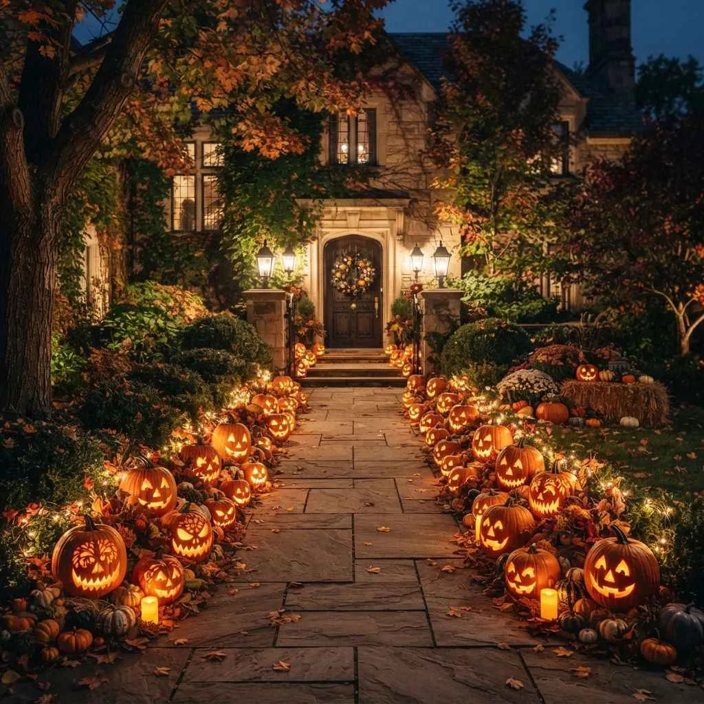 15 Halloween Decor Ideas for 2026 That'll Make Your Home the Talk of the Neighborhood 2 Glowing Pumpkin Pathways